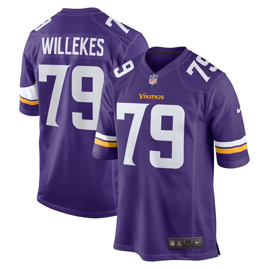 Men Minnesota Vikings 79 Kenny Willekes Nike Purple Game NFL Jersey